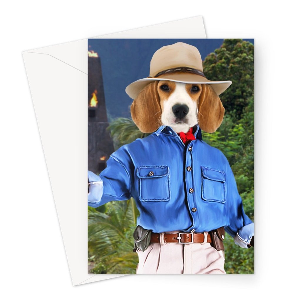 Dr Pawleontologist (Jurassic Park Inspired): Custom Pet Greeting Card - Paw & Glory - #pet portraits# - #dog portraits# - #pet portraits uk#