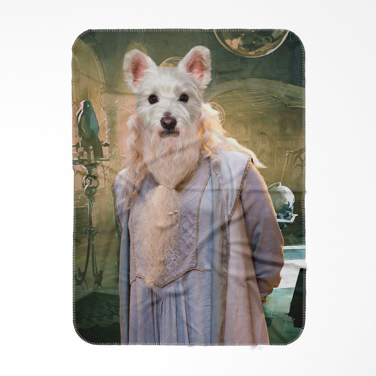 Dumbledore (Harry Potter Inspired): Custom Pet Blanket - Paw & Glory - #pet portraits# - #dog portraits# - #pet portraits uk#Paw and glory, Pet portraits blanket,personalized blanket dog, blanket with dogs face on it, your cat on a blanket, blanket with my dog on it, personalized dog fleece blankets