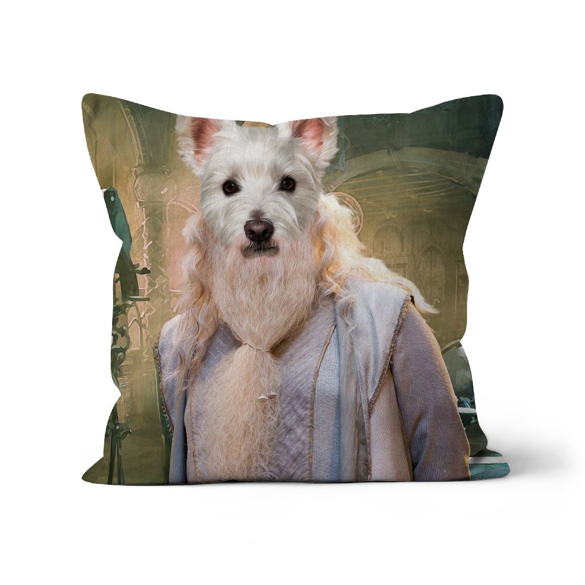 Dumbledore (Harry Potter Inspired): Custom Pet Cushion - Paw & Glory - #pet portraits# - #dog portraits# - #pet portraits uk#paw and glory, custom pet portrait cushion,pup pillows, pillows of your dog, pillow personalized, print pet on pillow, pet face pillow