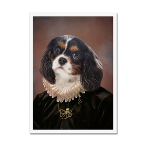 The Viscountess: Custom Framed Pet Portrait  - Paw & Glory, paw and glory, turn your pet into a masterpiece, custom pet sketches, crown and paw painting, printed paws uk, personal dog pictures, personalised pet canvas, pet portraits
