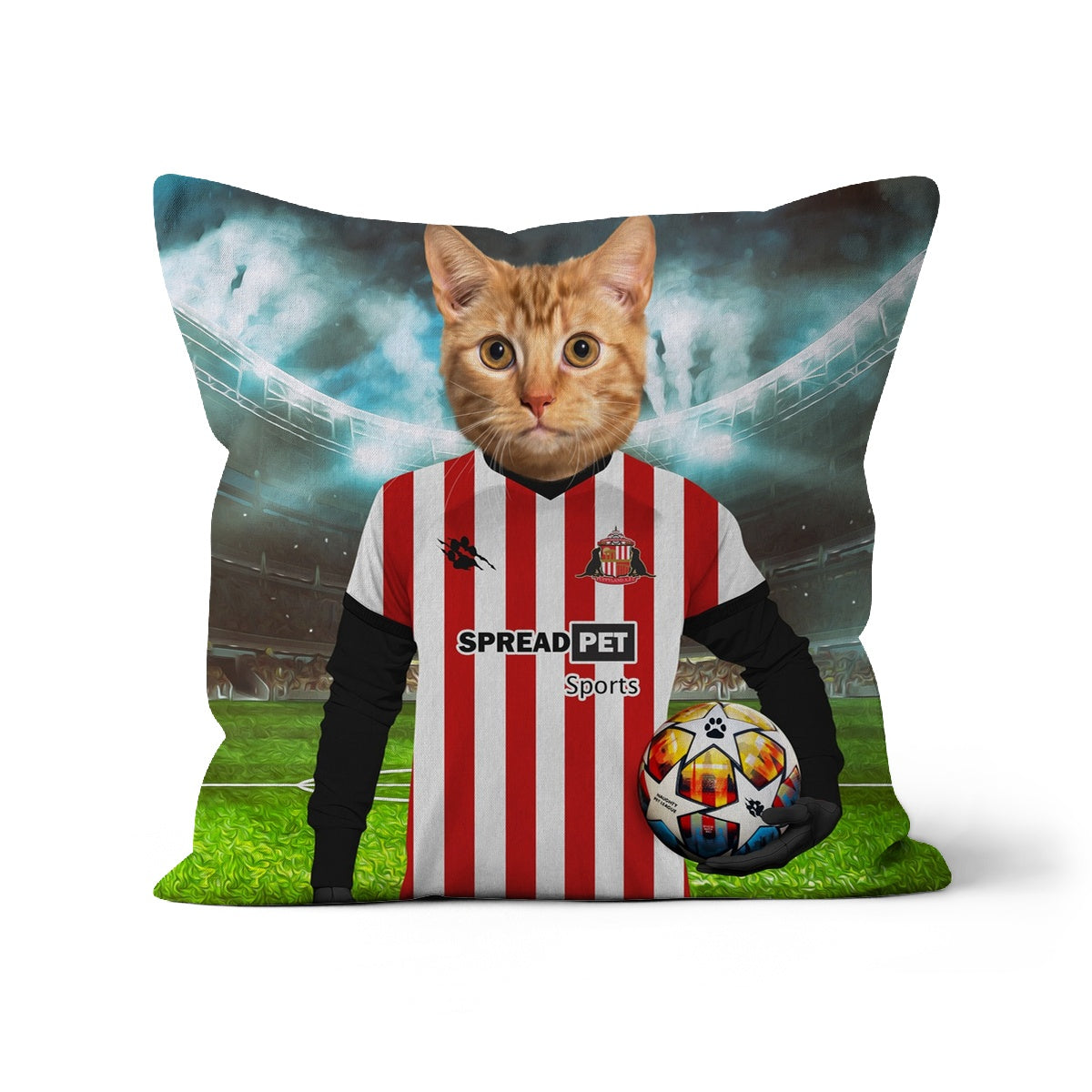 Sunderland Football Club, Paw & Glory, paw and glory, pillows with dogs picture, dog pillow custom, print pillows, make your pet a pillow, photo pet pillow, custom pet pillows, Pet Portrait cushion,