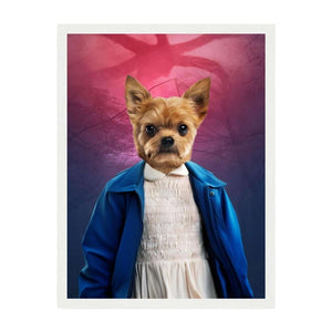 Eleven (Stranger Things Inspired): Custom Pet Portrait - Paw & Glory, paw and glory, custom dog painting, aristocrat dog painting, pet portraits, professional pet photos, portrait with dog pet portraits