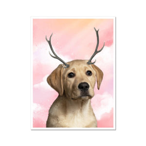 Elk Antlers: Minimalist Pet Poster - Paw & Glory - #pet portraits# - #dog portraits# - #pet portraits uk#