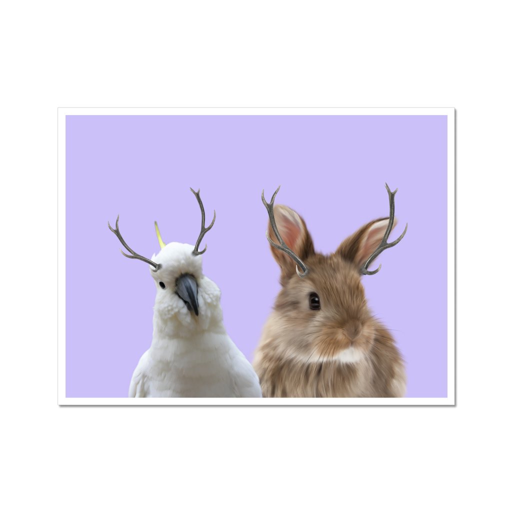 Elk Antlers: Minimalist Pet Poster - Paw & Glory - #pet portraits# - #dog portraits# - #pet portraits uk#