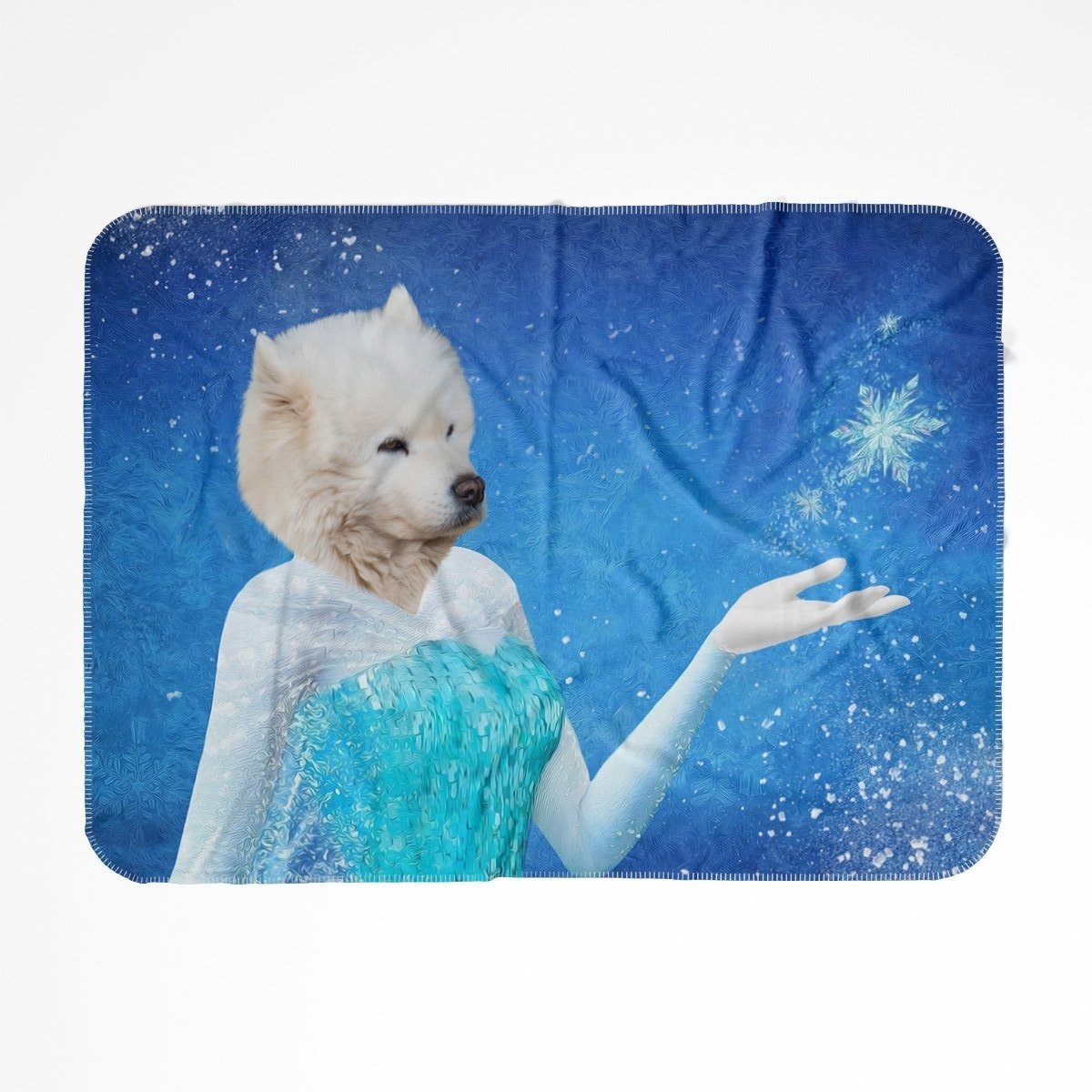 Elsa (Frozen Inspired): Custom Pet Blanket - Paw & Glory - #pet portraits# - #dog portraits# - #pet portraits uk#Paw and glory, Pet portraits blanket,custom cat blankets, my dog blanket, custom cat face blanket, blanket with my dogs face on it, dog that looks like a blanket