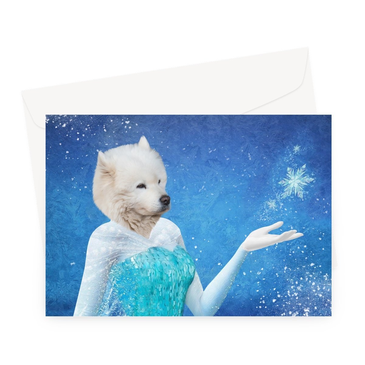 Elsa (Frozen Inspired): Custom Pet Greeting Card - Paw & Glory - #pet portraits# - #dog portraits# - #pet portraits uk#pet paintings from photo, custom dog art, personalized pet portraits, painting of dog, send a picture of your dog stuffed animal, Pet portraits, Hattieandhugo
