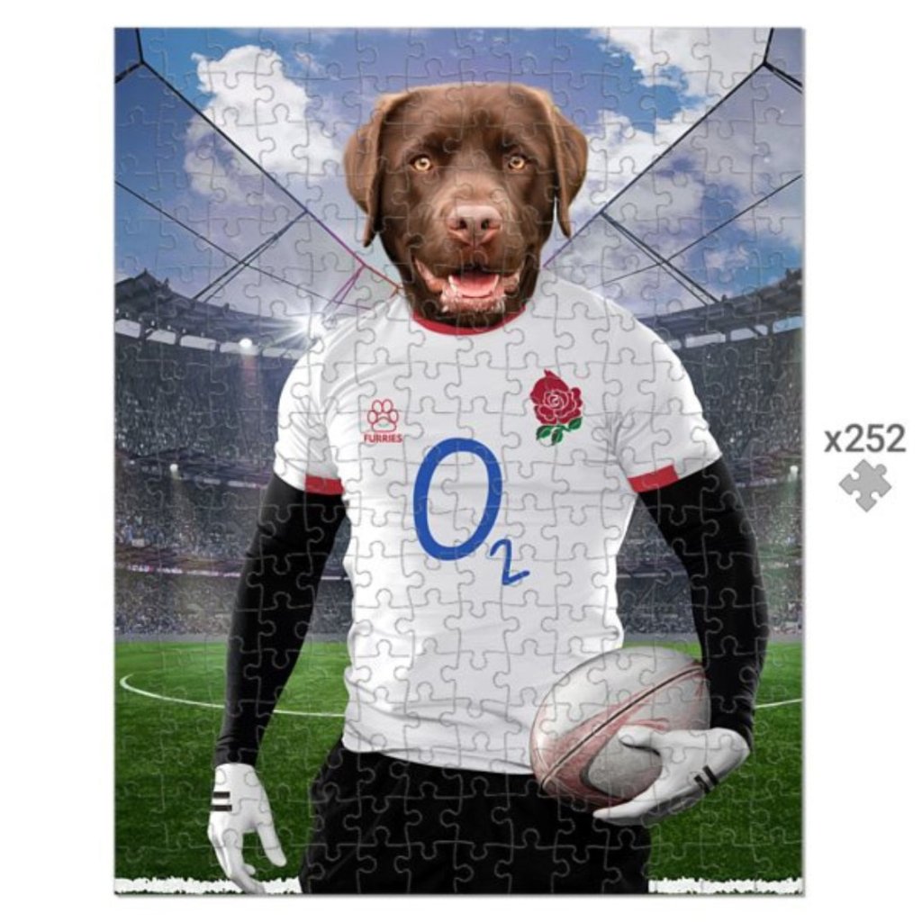 England Rugby Team: Custom Pet Puzzle - Paw & Glory - #pet portraits# - #dog portraits# - #pet portraits uk#