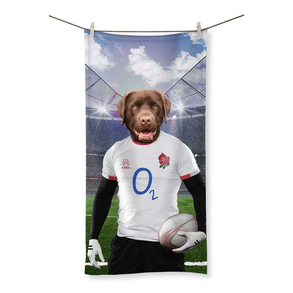England Rugby Team: Custom Pet Towel - Paw & Glory - #pet portraits# - #dog portraits# - #pet portraits uk#