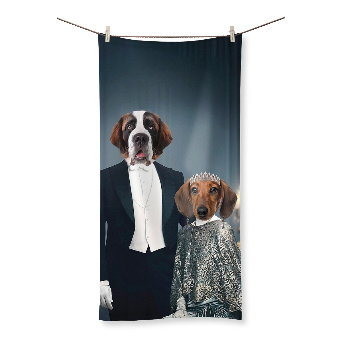 Robert & Cora (Downton Abbey Inspired): Custom Pet Towel, Paw & Glory, paw and glory, portrait of your dog, pet photo studio, print of your dog, dog in uniform, turn pet photos to art