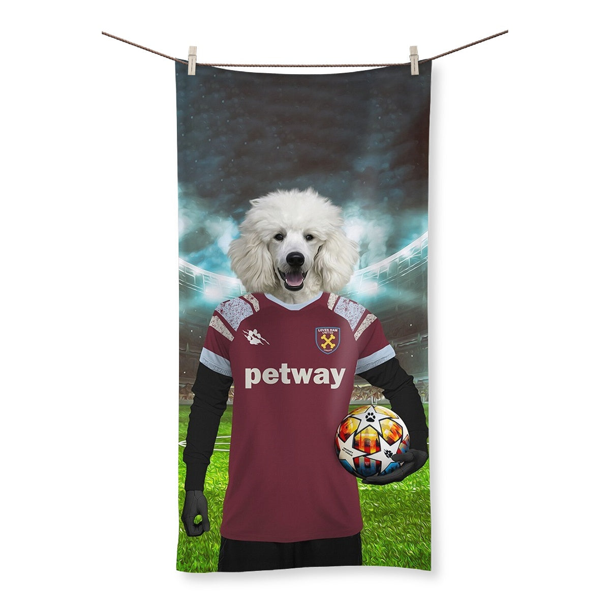 West Ham Football Club: Custom Pet Towel - Paw & Glory, pawandglory, Pet Portrait cushion, dog personalized pillow, pillows with dogs picture, custom printed pillows, my pet pillow, customized throw pillows, photo dog pillows
