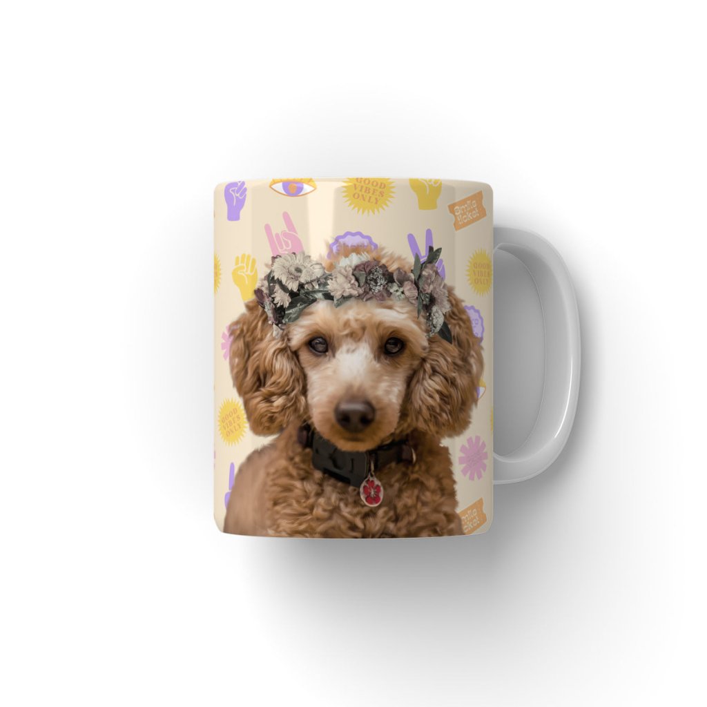 Floral Crown: Minimalist Pet Coffee Mug - Paw & Glory - #pet portraits# - #dog portraits# - #pet portraits uk#