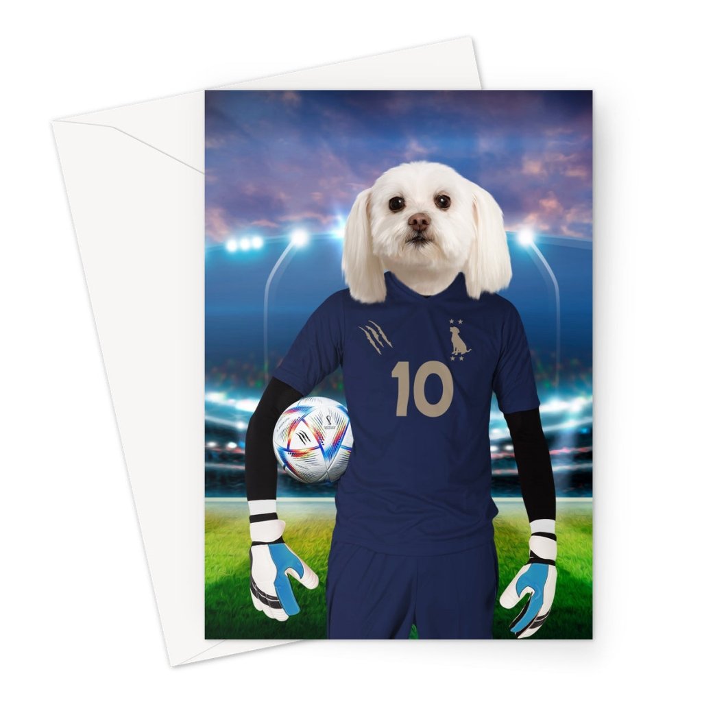 France Football Team (FIFA 2022): Custom Pet Greeting Card - Paw & Glory - #pet portraits# - #dog portraits# - #pet portraits uk#