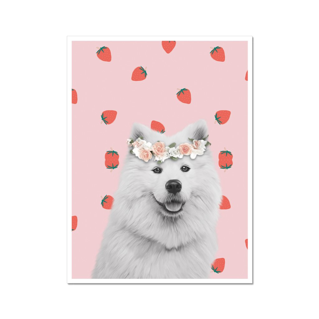 Full Blossom: Minimalist Pet Poster - Paw & Glory - #pet portraits# - #dog portraits# - #pet portraits uk#