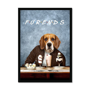 Furends: Custom Framed Pet Portrait - Paw & Glory, pawandglory, personalized pet and owner canvas, pet portrait admiral, minimal dog art, best dog artists, drawing dog portraits, pet portraits