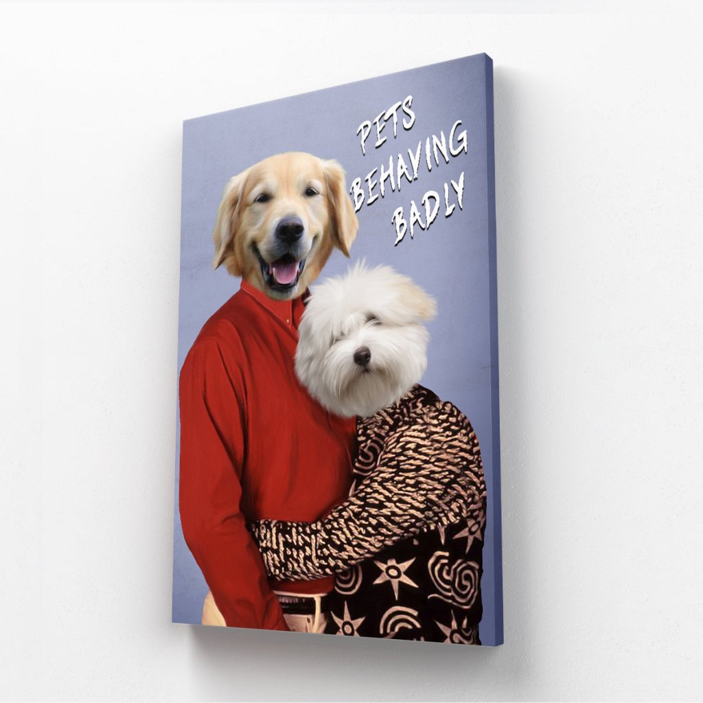 Gary & Dorothy (Men Behaving Badly Inspired): Custom Pet Canvas - Paw & Glory - #pet portraits# - #dog portraits# - #pet portraits uk#