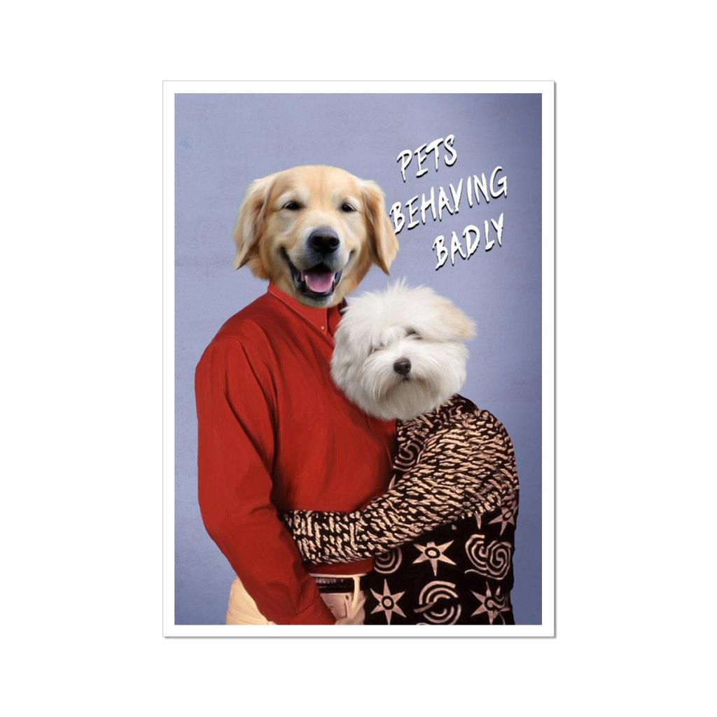 Gary & Dorothy (Men Behaving Badly Inspired): Custom Pet Poster - Paw & Glory - #pet portraits# - #dog portraits# - #pet portraits uk#