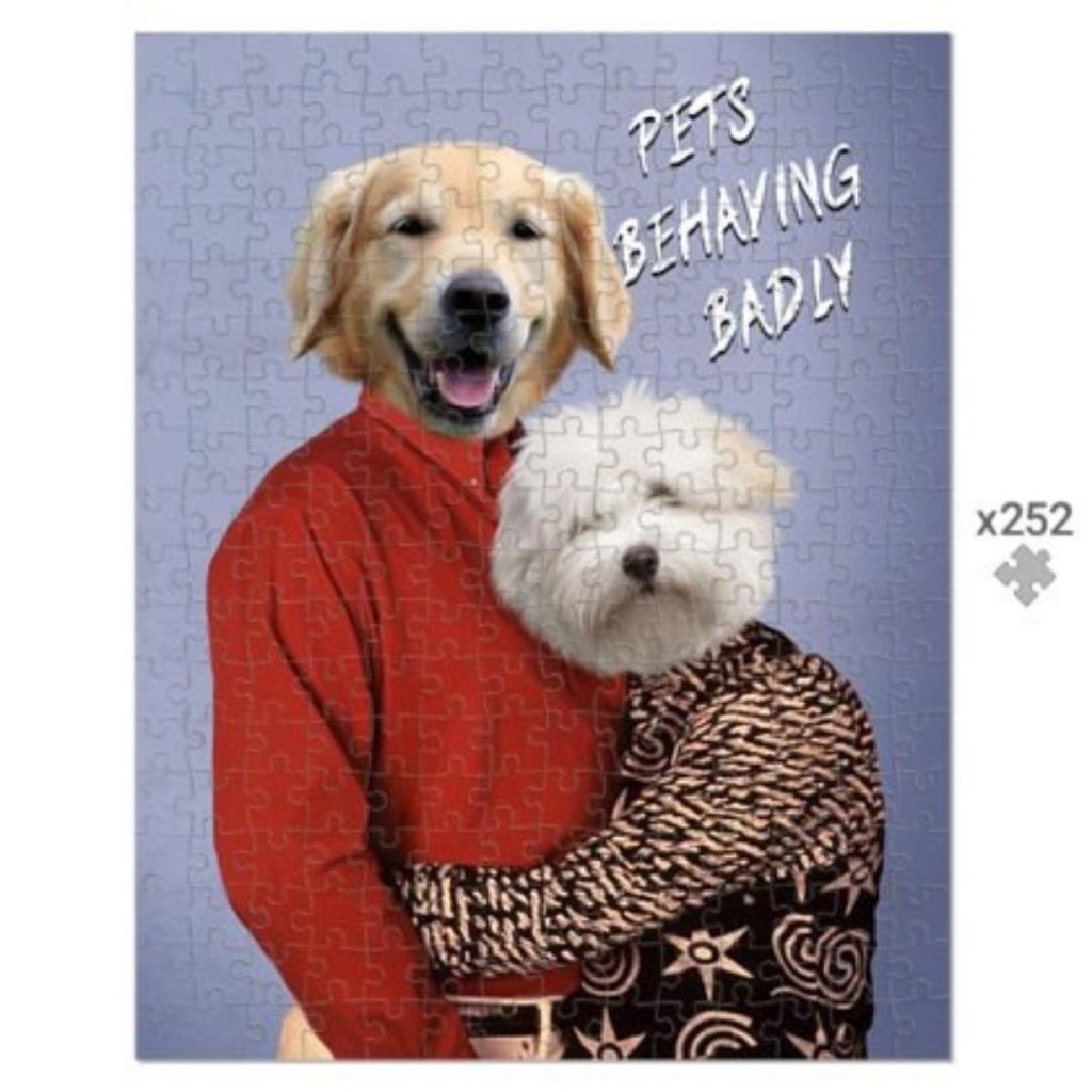 Gary & Dorothy (Men Behaving Badly Inspired): Custom Pet Puzzle - Paw & Glory - #pet portraits# - #dog portraits# - #pet portraits uk#