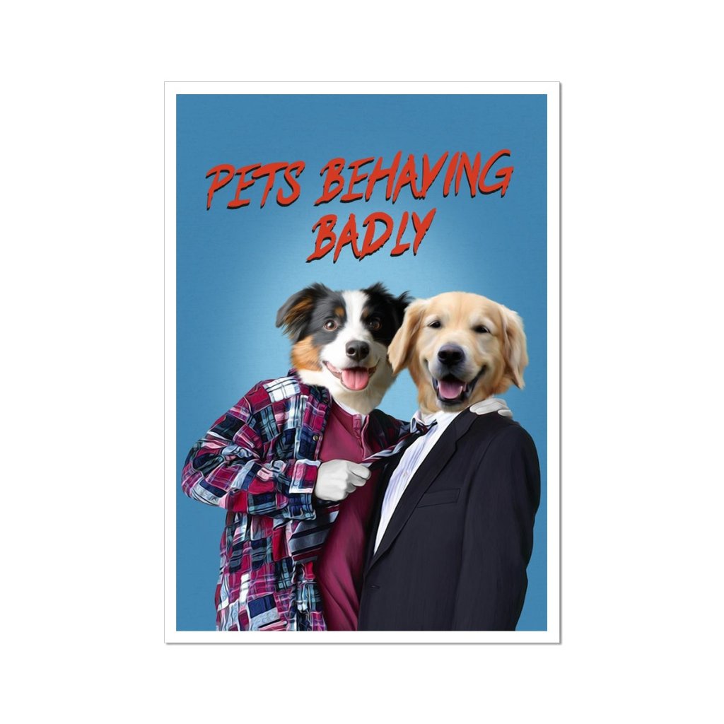 Gary & Tony (Men Behaving Badly Inspired): Custom Pet Portrait - Paw & Glory - #pet portraits# - #dog portraits# - #pet portraits uk#