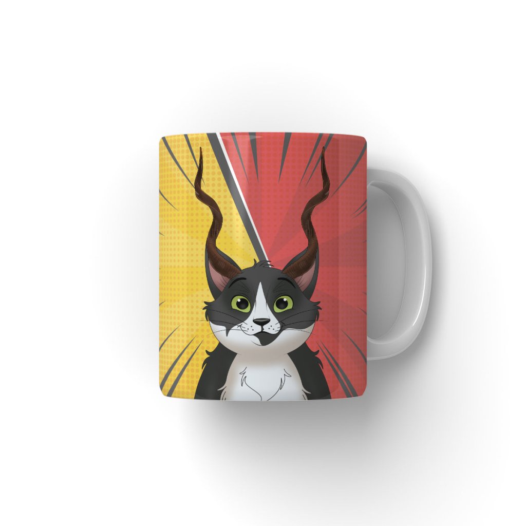 Gazelle Antlers: Cartoon Pet Coffee Mug - Paw & Glory - #pet portraits# - #dog portraits# - #pet portraits uk#