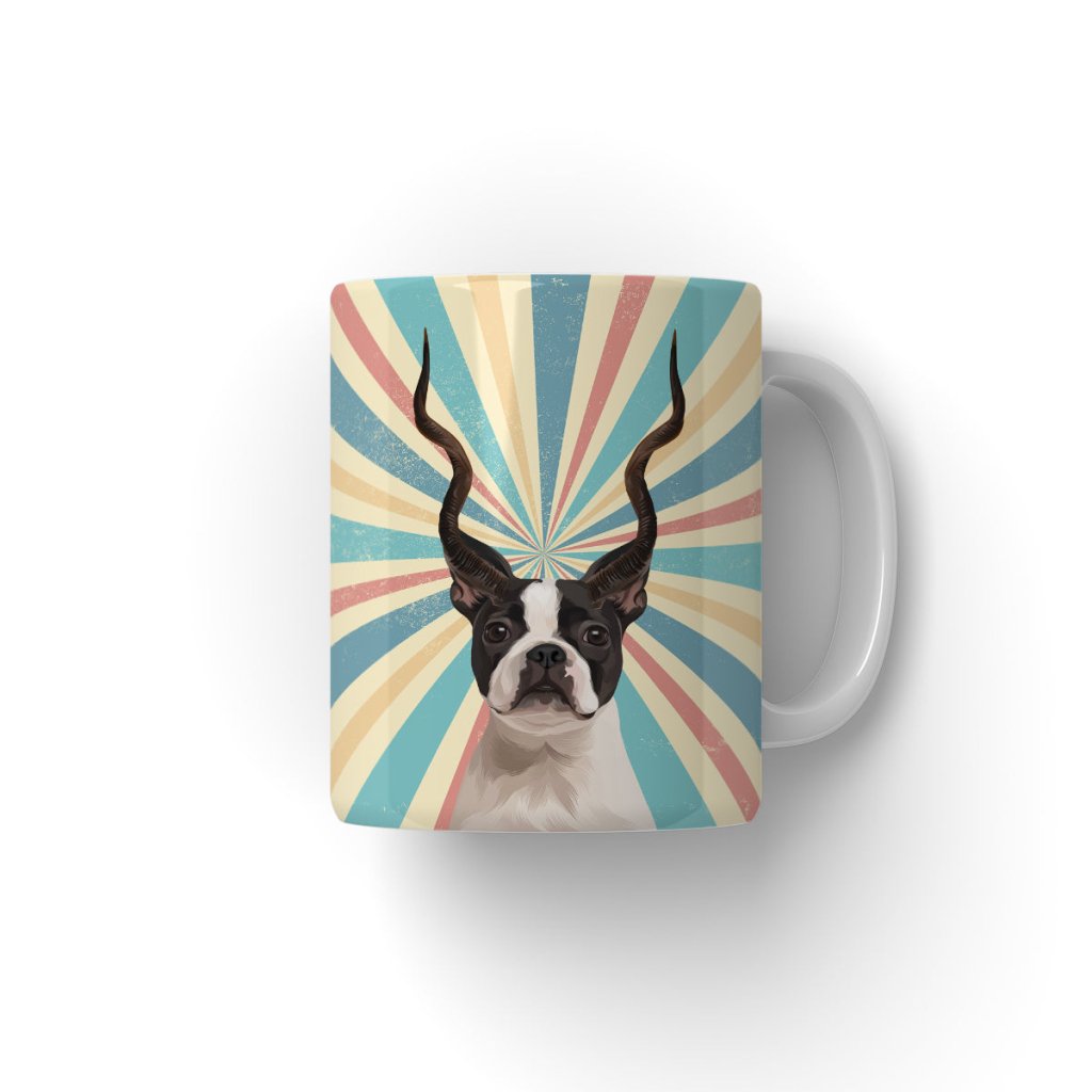 Gazelle Antlers: Modern Pet Coffee Mug - Paw & Glory - #pet portraits# - #dog portraits# - #pet portraits uk#