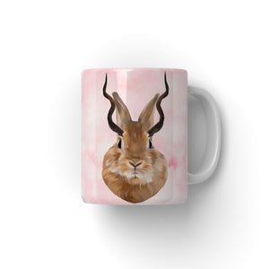 Gazelle Antlers: Modern Pet Coffee Mug - Paw & Glory - #pet portraits# - #dog portraits# - #pet portraits uk#