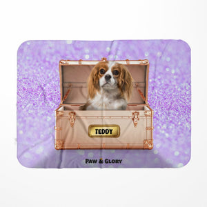 Golden Blush Luxury Trunk: Custom Pet Blanket - Paw & Glory - #pet portraits# - #dog portraits# - #pet portraits uk#