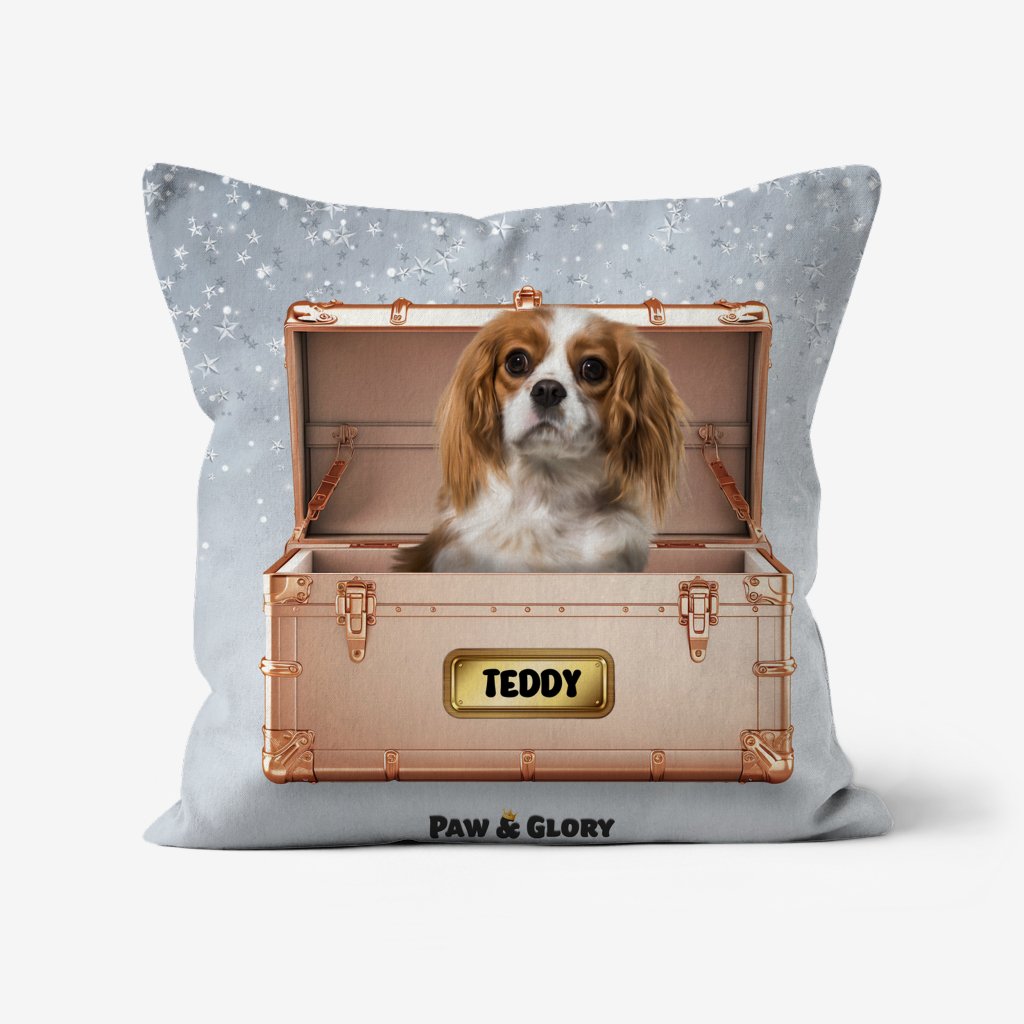Golden Blush Luxury Trunk: Custom Pet Pillow - Paw & Glory - #pet portraits# - #dog portraits# - #pet portraits uk#