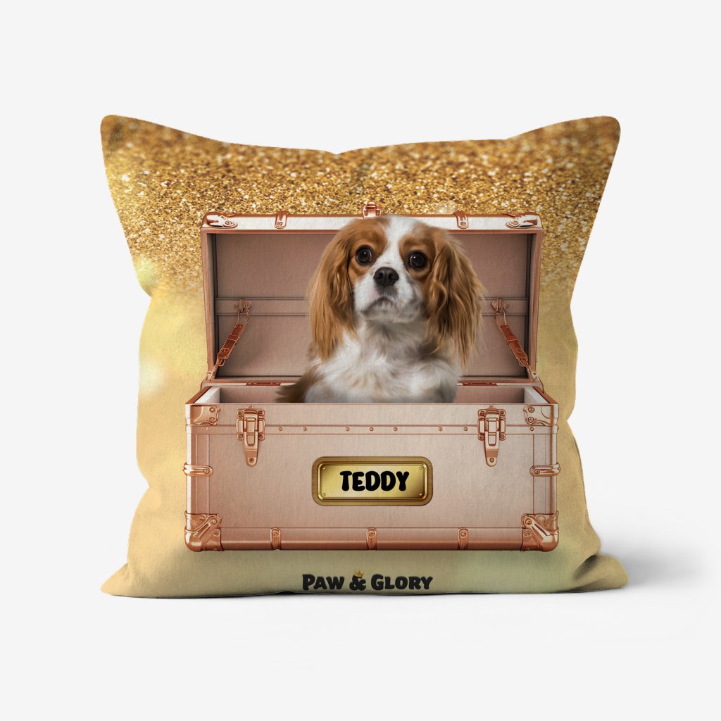 Golden Blush Luxury Trunk: Custom Pet Pillow - Paw & Glory - #pet portraits# - #dog portraits# - #pet portraits uk#
