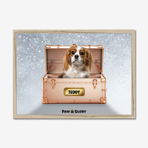 Golden Blush Luxury Trunk: Custom Pet Portrait - Paw & Glory - #pet portraits# - #dog portraits# - #pet portraits uk#