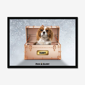 Golden Blush Luxury Trunk: Custom Pet Portrait - Paw & Glory - #pet portraits# - #dog portraits# - #pet portraits uk#