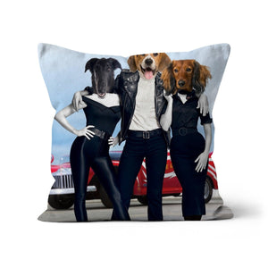Grease Lightening: Custom Pet Cushion - Paw & Glory - #pet portraits# - #dog portraits# - #pet portraits uk#paw & glory, custom pet portrait pillow,pillows of your dog, pillow with pet picture, print pet on pillow, pet face pillow, pup pillows