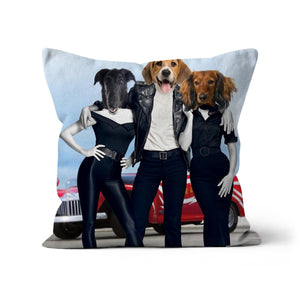 Grease Lightening: Custom Pet Cushion - Paw & Glory - #pet portraits# - #dog portraits# - #pet portraits uk#paw & glory, pet portraits pillow,dog on pillow, custom cat pillows, pet pillow, custom pillow of pet, pillow personalized
