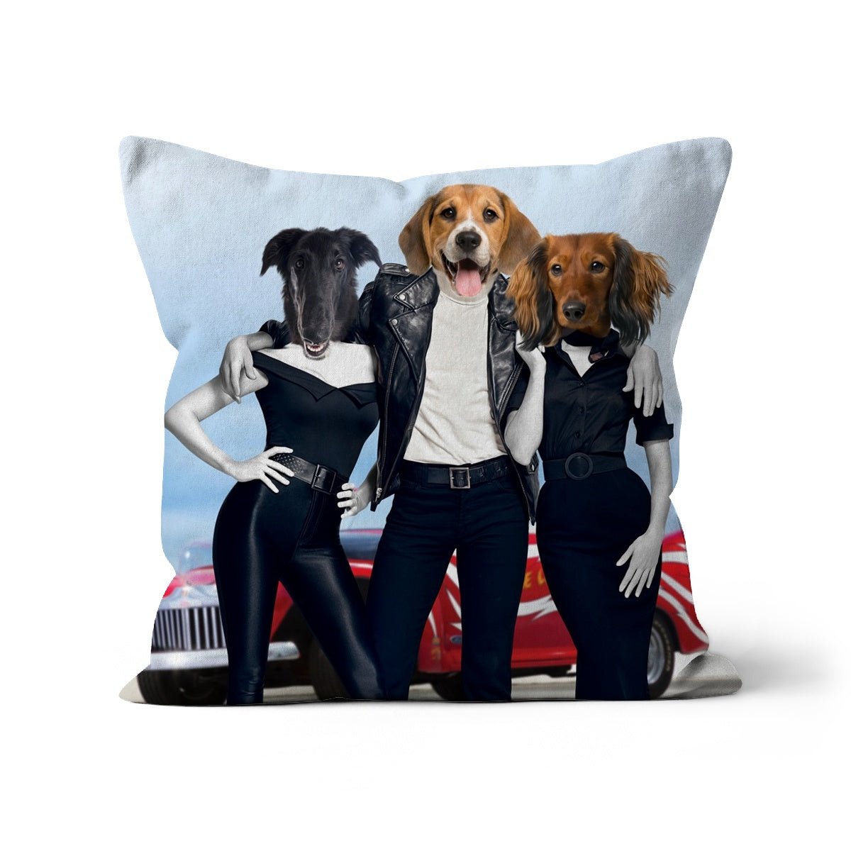 Grease Lightening: Custom Pet Cushion - Paw & Glory - #pet portraits# - #dog portraits# - #pet portraits uk#paw and glory, custom pet portrait cushion,pet face pillow, dog memory pillow, pet print pillow, custom pillow of your pet, pet custom pillow, print pet on pillow