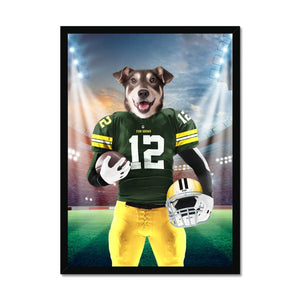 Green Paw Packers: Custom Pet Portrait - Paw & Glory - #pet portraits# - #dog portraits# - #pet portraits uk#
