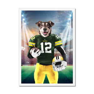 Green Paw Packers: Custom Pet Portrait - Paw & Glory - #pet portraits# - #dog portraits# - #pet portraits uk#