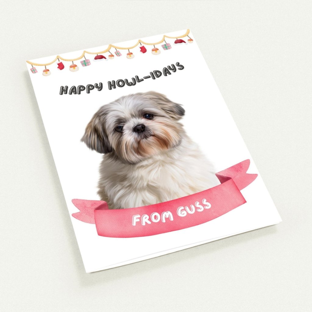 Happy Howlidays Minimalist Christmas Cards - Paw & Glory - #pet portraits# - #dog portraits# - #pet portraits uk#