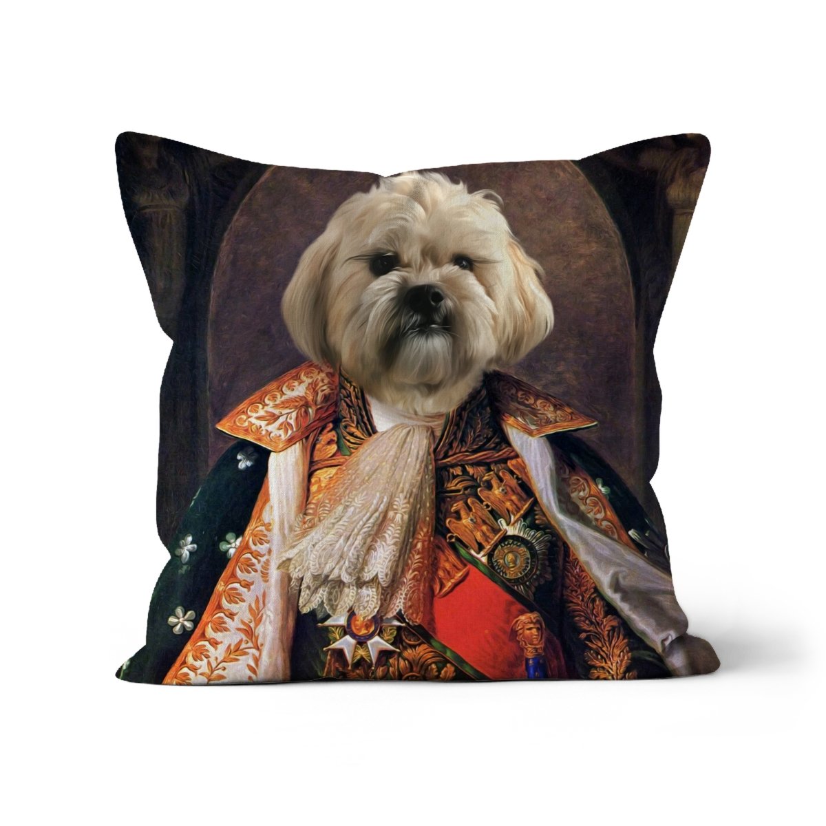 His Highness: Custom Pet Cushion - Paw & Glory - #pet portraits# - #dog portraits# - #pet portraits uk#paw & glory, custom pet portrait pillow,dog memory pillow, pillow with pet picture, dog on pillow, dog memory pillow, pet pillow