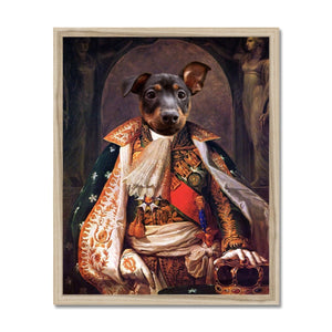 His Highness: Custom Framed Pet Portrait - Paw & Glory, paw and glory, drawing pictures of pets, personalized pet and owner canvas, the admiral dog portrait, hogwarts dog houses, funny dog paintings, original pet portraits, pet portraits