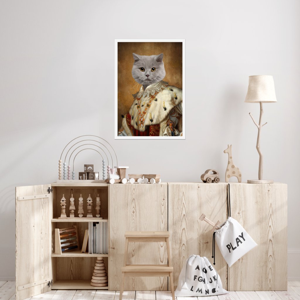 His Majesty: Animal Art Poster - Paw & Glory - #pet portraits# - #dog portraits# - #pet portraits uk#