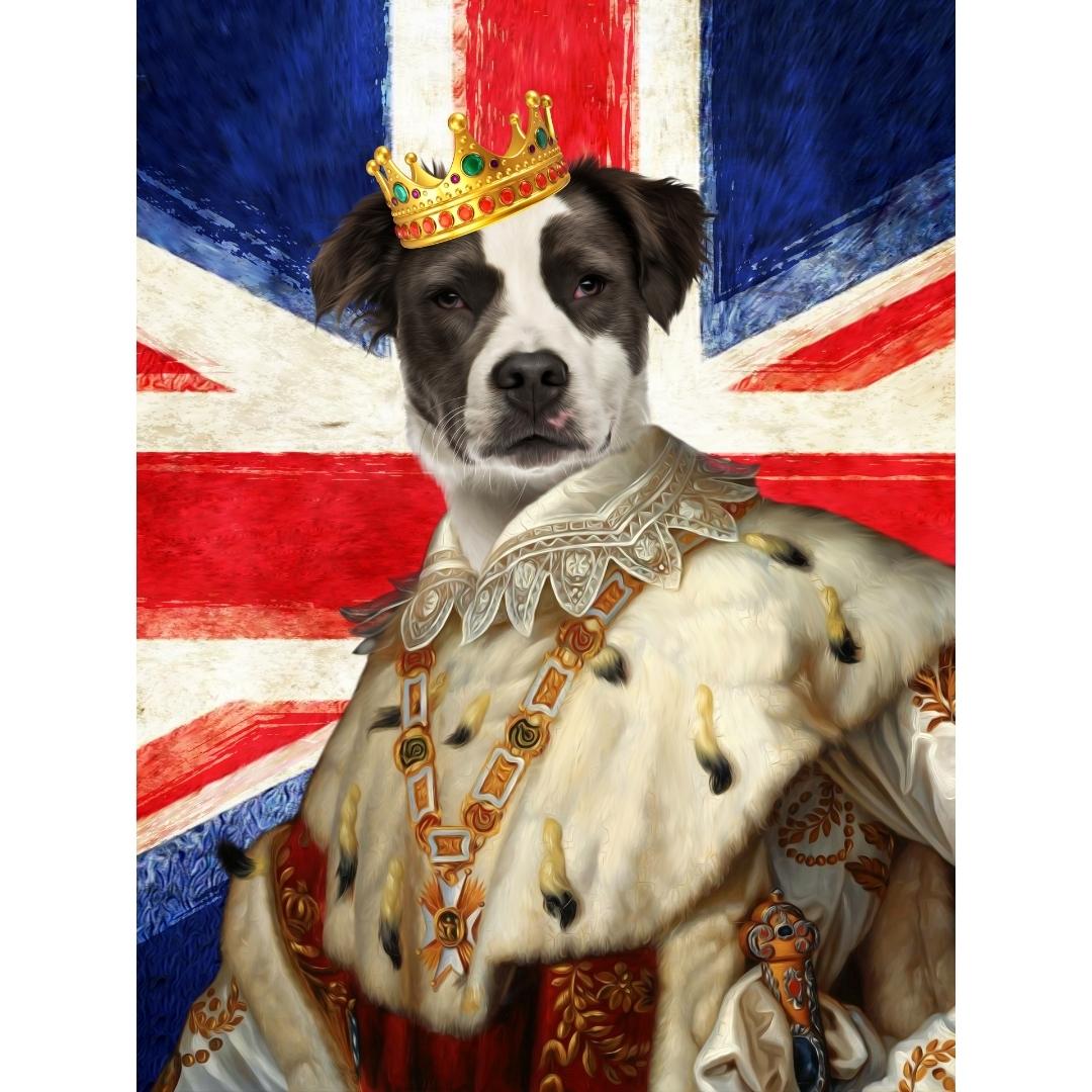 His Majesty British Flag: Custom Digital Pet Portrait - Paw & Glory, paw and glory, dog portrait images, draw your pet portrait, digital pet paintings, my pet painting, custom dog painting, nasa dog portrait, pet portraits