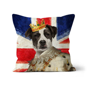 His Majesty British Flag: Custom Pet Cushion - Paw & Glory - #pet portraits# - #dog portraits# - #pet portraits uk#paw and glory, pet portraits cushion,pup pillows, pillows of your dog, pillow personalized, print pet on pillow, pet face pillow