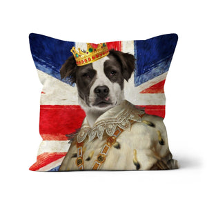 His Majesty British Flag: Custom Pet Cushion - Paw & Glory - #pet portraits# - #dog portraits# - #pet portraits uk#pawandglory, pet art pillow,pet print pillow, photo pet pillow, pet custom pillow, custom cat pillows, dog pillows personalized