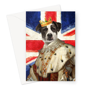 His Majesty British Flag: Custom Pet Greeting Card - Paw & Glory - paw and glory, drawing pictures of pets, louvenir pet portrait, admiral pet portrait, admiral dog portrait, pictures for pets, dog portraits admiral, pet portrait