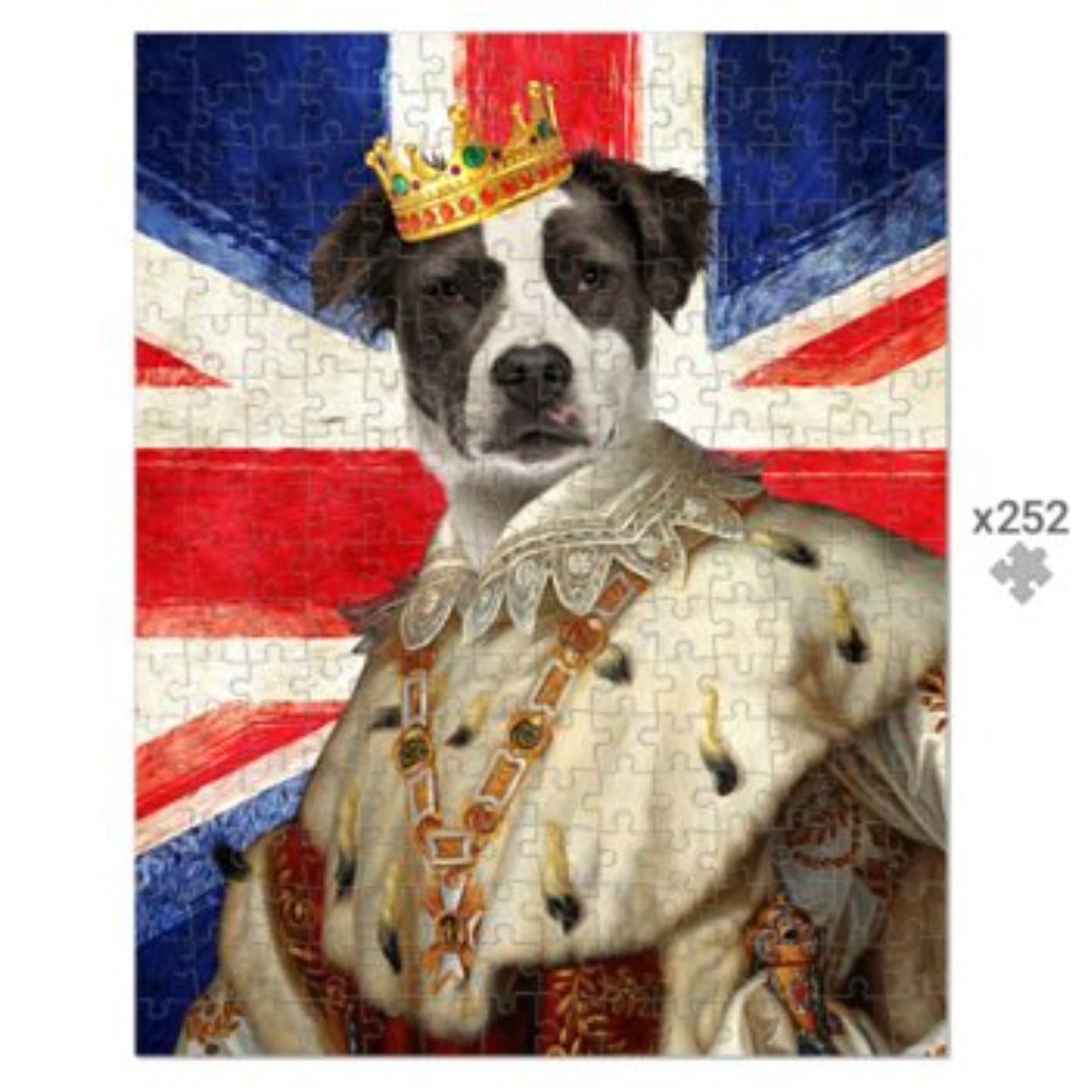 His Majesty British Flag: Custom Pet Puzzle - Paw & Glory - #pet portraits# - #dog portraits# - #pet portraits uk#paw and glory, pet portraits Puzzle,dog portraits royal, pet portraits renaissance uk, best pet portraits, royal dog painting, custom portrait of dog