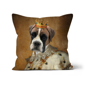 His Majesty: Custom Pet Cushion - Paw & Glory - #pet portraits# - #dog portraits# - #pet portraits uk#paw and glory, pet portraits cushion,pillows of your dog, dog on pillow, photo pet pillow, custom pillow of pet, dog personalized pillow