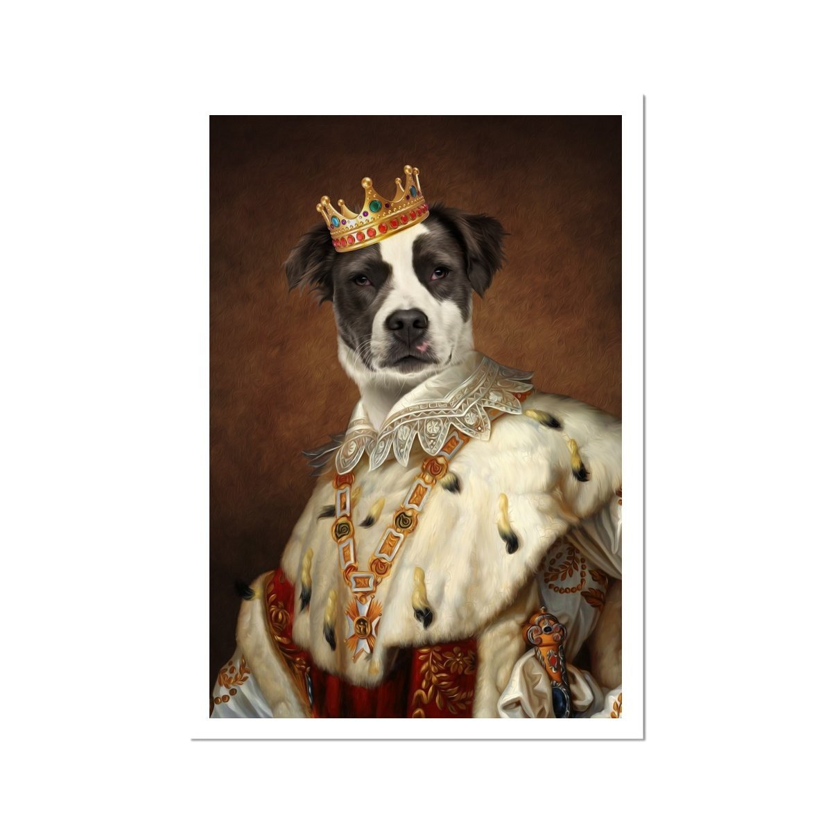 His Majesty: Custom Pet Poster - Paw & Glory - #pet portraits# - #dog portraits# - #pet portraits uk#Paw & Glory, paw and glory, pet portraits black and white, personalized pet and owner canvas, drawing dog portraits, painting pets, professional pet photos, dog and couple portrait, pet portraits