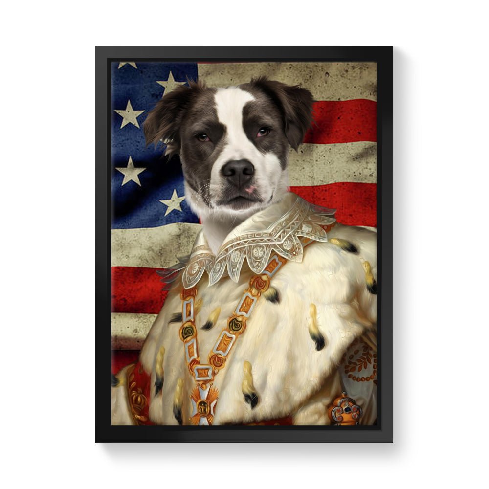 His Majesty USA Flag: Custom Pet Canvas - Paw & Glory - #pet portraits# - #dog portraits# - #pet portraits uk#pawandglory, pet art canvas,pet on a canvas, the pet on canvas reviews, canvas of pet, custom pet canvas art, your pet on canvas
