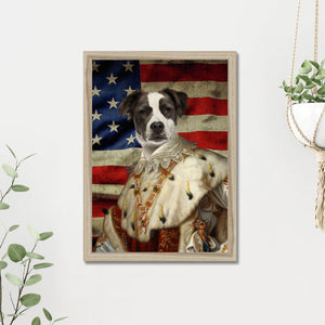 His Majesty USA Flag: Custom Pet Portrait - Paw & Glory - #pet portraits# - #dog portraits# - #pet portraits uk#