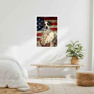 His Majesty USA Flag: Custom Pet Poster - Paw & Glory - #pet portraits# - #dog portraits# - #pet portraits uk#