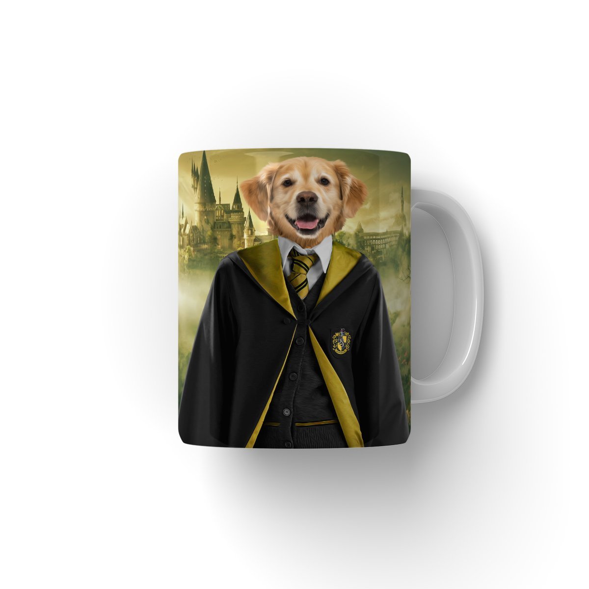 Hufflepuff (Harry Potter Inspired): Custom Pet Mug - Paw & Glory - #pet portraits# - #dog portraits# - #pet portraits uk#paw and glory, pet portraits Mug,pet photo mugs, pet coffee mugs, dog picture coffee mugs, pet face mug, pet modern on mug